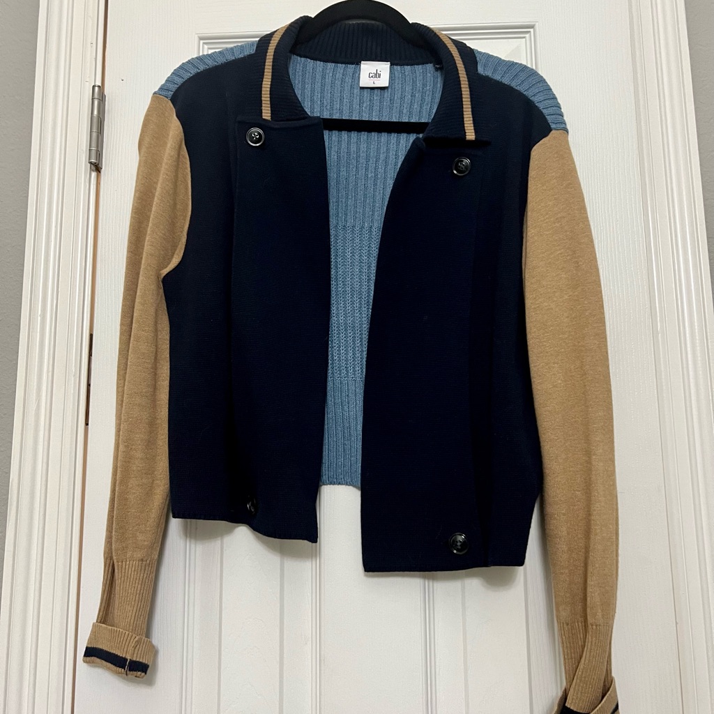 Cabi Large Sweater Jacket- Navy